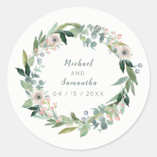 Autocollants floraux élégants de mariage de