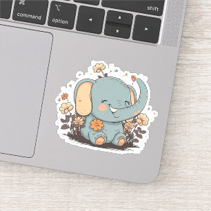 Autocollants floraux pour bébés éléphants 5