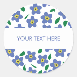 Autocollants Forget Me Not, Étiquettes Rondes
