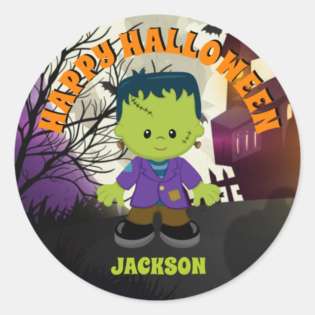 Autocollants Frankenstein Halloween Enfants Person (Devant)
