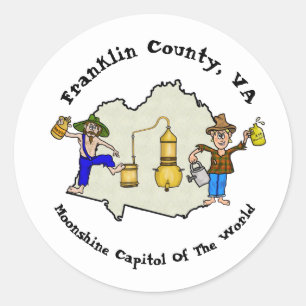 Autocollants Franklin County, VA Moonshine
