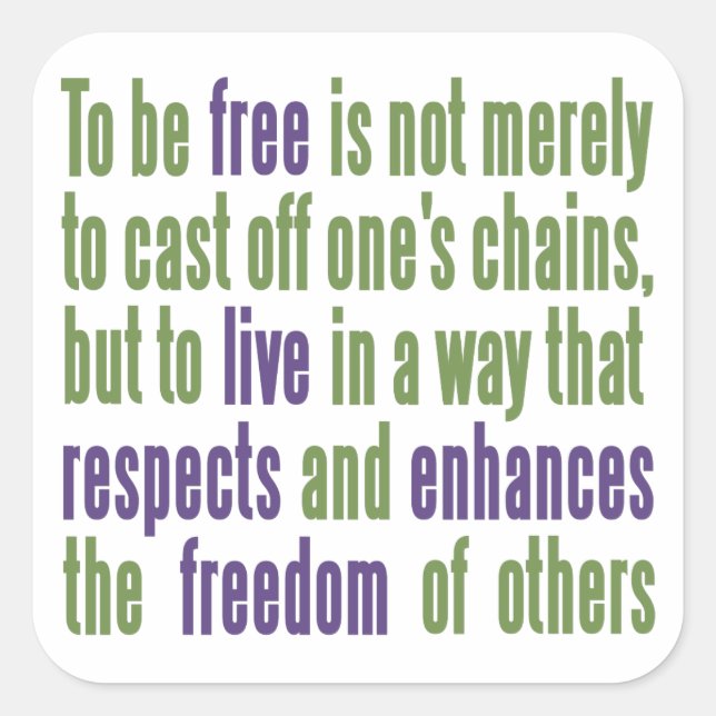 Autocollants Freedom Quote (Devant)