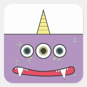 Autocollants Funny Purple Monster