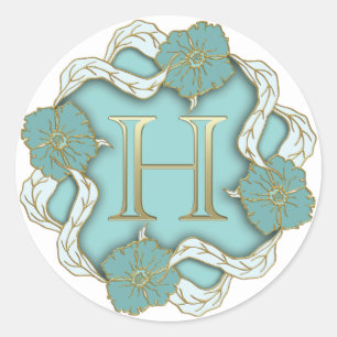 autocollants H initiaux monogramme