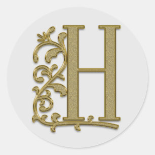 autocollants H initiaux monogramme