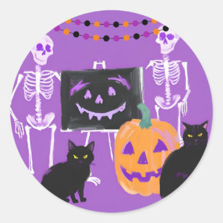 Autocollants Halloween sur le thème Violet