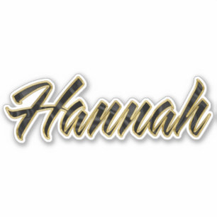 Autocollants Hannah Black Gold Lettering