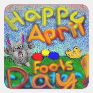 Autocollants heureux de jour d'imbéciles d'avril