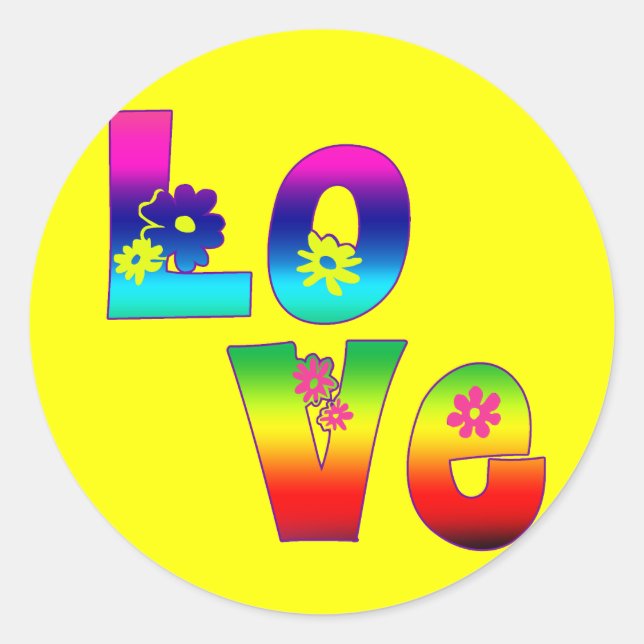 Autocollants Hippie Love (Devant)