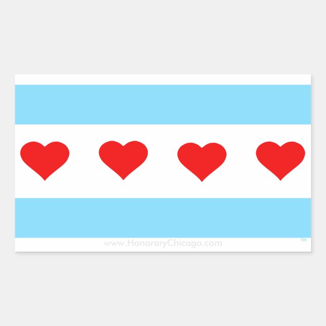Autocollants honorifiques Chicago Heart Flag (Devant)