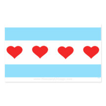Autocollants honorifiques Chicago Heart Flag