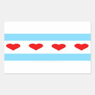 Autocollants honorifiques Chicago Heart Flag