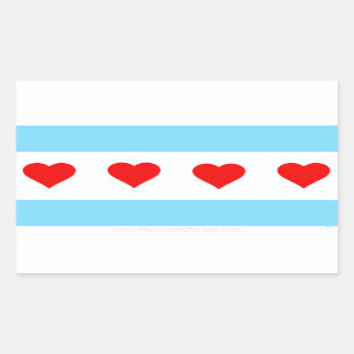 Autocollants honorifiques Chicago Heart Flag