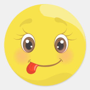 Autocollants idiots d'Emoji de visage de langue