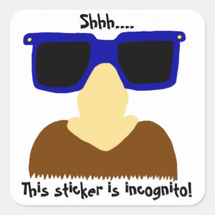 Autocollants incognito de moustache et en verre -