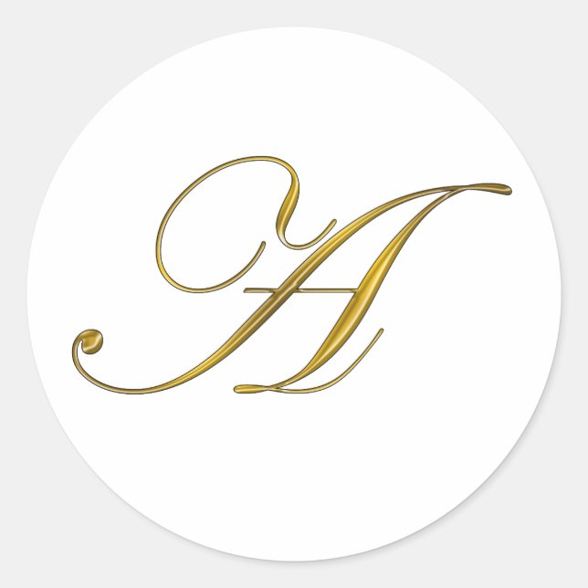 Autocollants initiale A monogramme or (Devant)