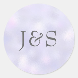 Autocollants initiaux personnalisés mariage violet