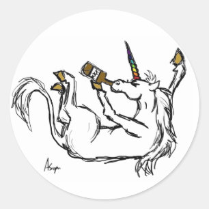Autocollants ivres de licorne