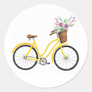 autocollants jaunes de vélo