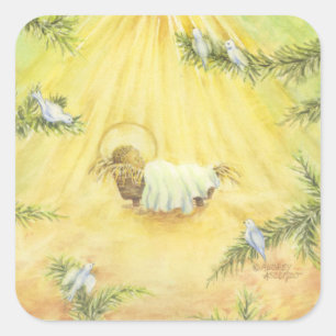 Autocollants Jésus de Noël dans Manger avec des