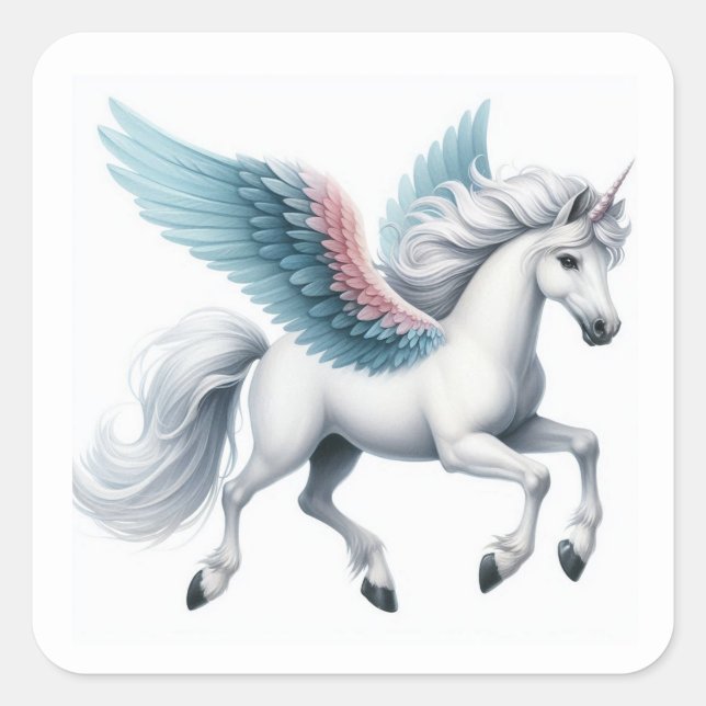 Autocollants jolis Pegasus blanc volant (Devant)