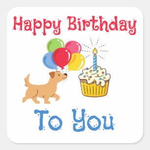 AUTOCOLLANTS JOYEUX ANNIVERSAIRE À VOUS CHIEN MIGN
