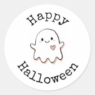 Autocollants Joyeux Halloween avec fantôme mignon
