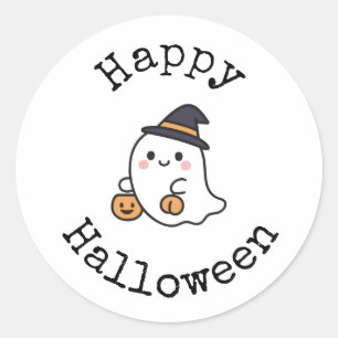 Autocollants Joyeux Halloween avec fantôme mignon