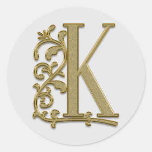autocollants K initiaux monogramme