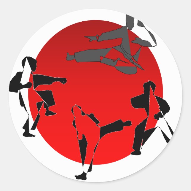 autocollants karate arts martiaux (Devant)