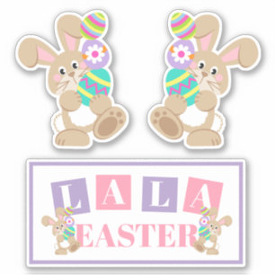Autocollants La La Lapin de Pâques