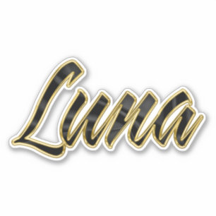 Autocollants Luna black gold lettering