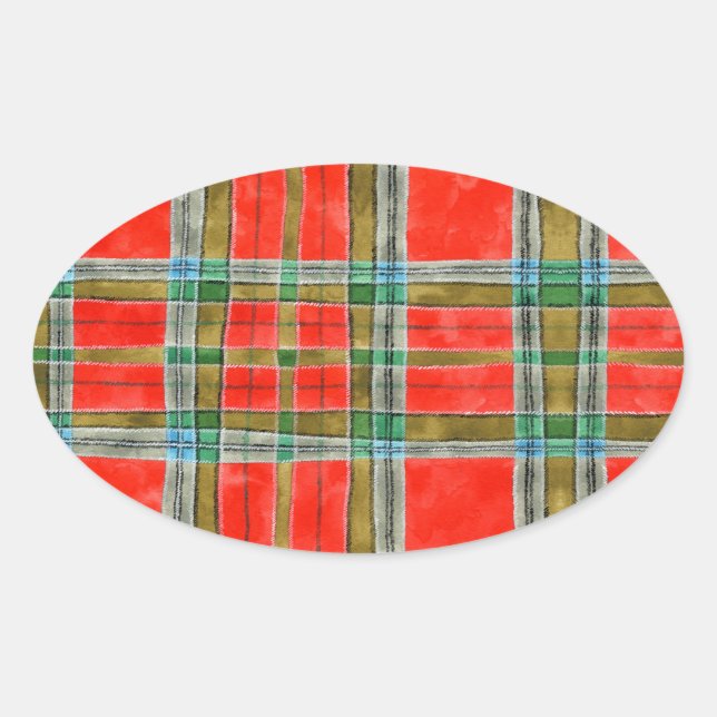 Autocollants MAC BAIN TARTAN Oval (Devant)