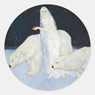 Autocollants magiques d'hiver d'ours blanc -