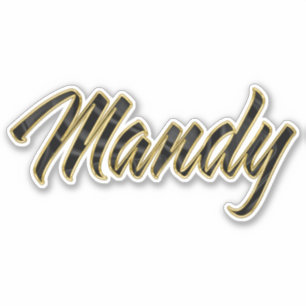 Autocollants Mandy black Gold Lettering