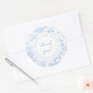 Autocollants mariage en porcelaine bleue