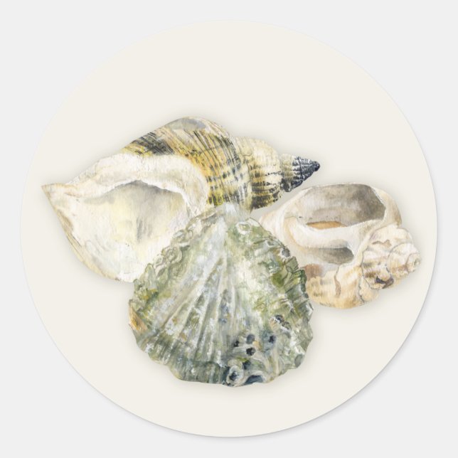 autocollants mariages de coquillages de plage (Devant)