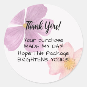 Autocollants Merci - Fleur Aquarelle Violette