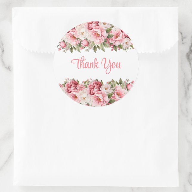 Autocollants Merci Fleurs (Sac)
