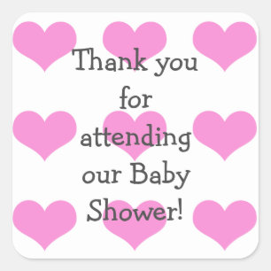 Autocollants Merci pour Baby Shower Fille Rose Béb