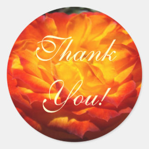 autocollants Merci ! Rose fleur orange vif art