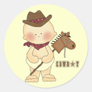Autocollants mignons d'amusement de cowboy de béb