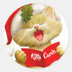 Autocollants mignons de chaton chantant des chants