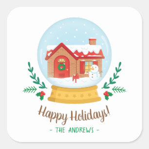 Autocollants mignons de globe de neige de Noël de