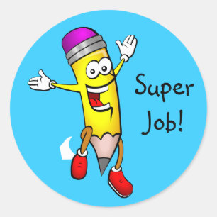 Autocollants mignons de récompense du crayon du