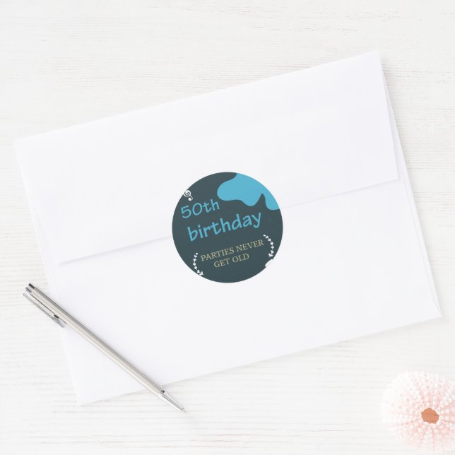 Autocollants modernes 50e anniversaire (Enveloppe)