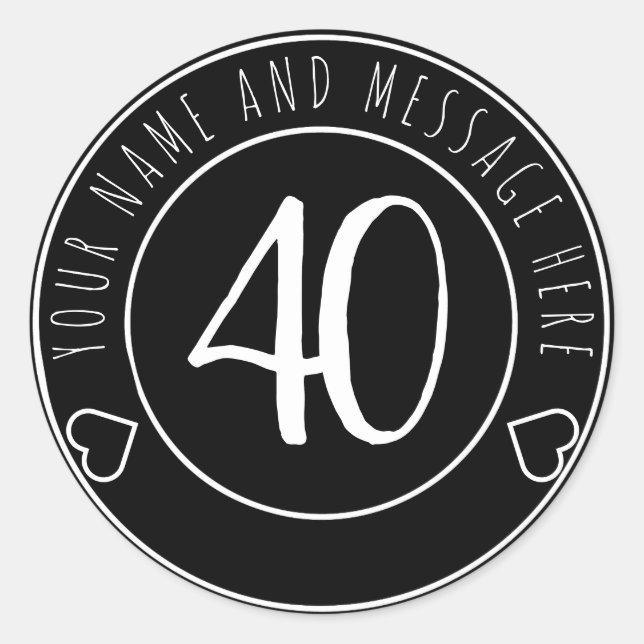 Autocollants modernes Retro 40e anniversaire (Devant)