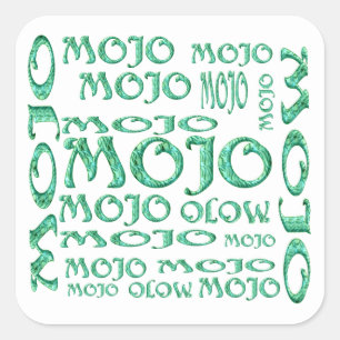 Autocollants Mojo blanc carré