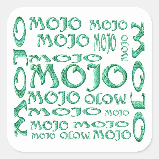 Autocollants Mojo blanc carré (Devant)