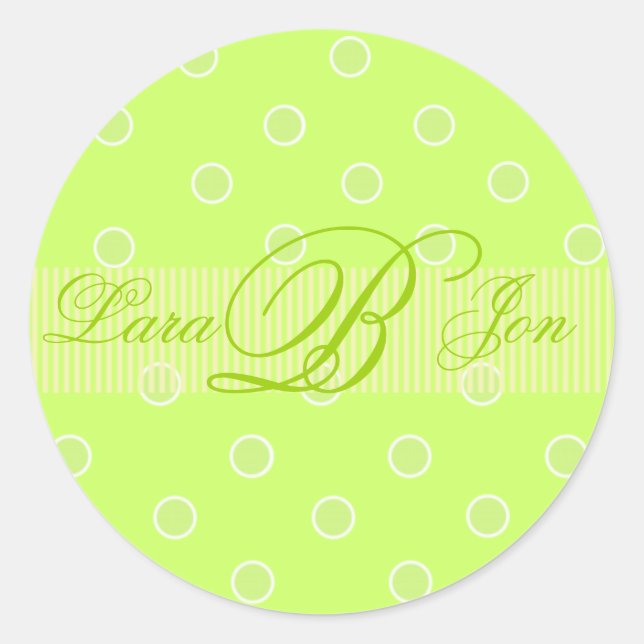 Autocollants Monogramme B vert citron (Devant)